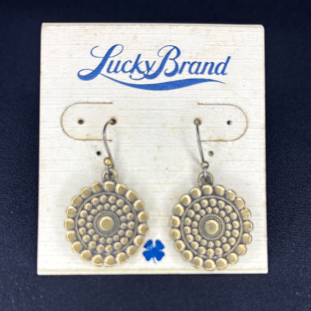 Lucky Brand Circular Gold Earrings